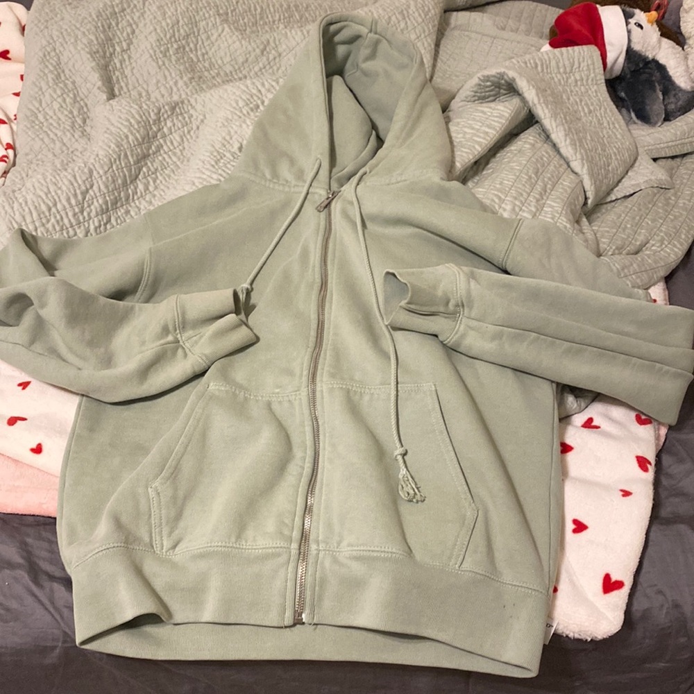 brandy fitted sage green zip up